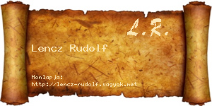 Lencz Rudolf névjegykártya
